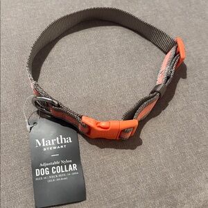 NWT [Martha Stewart] Adjustable Nylon Dog Collar in Dress Coral, Multiple Sizes!